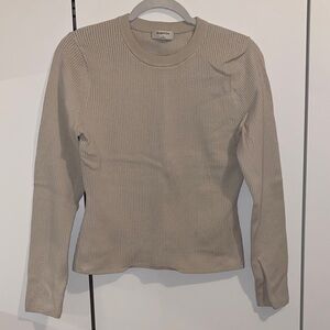 Aritzia Babaton woven sculpt knit long sleeve shirt